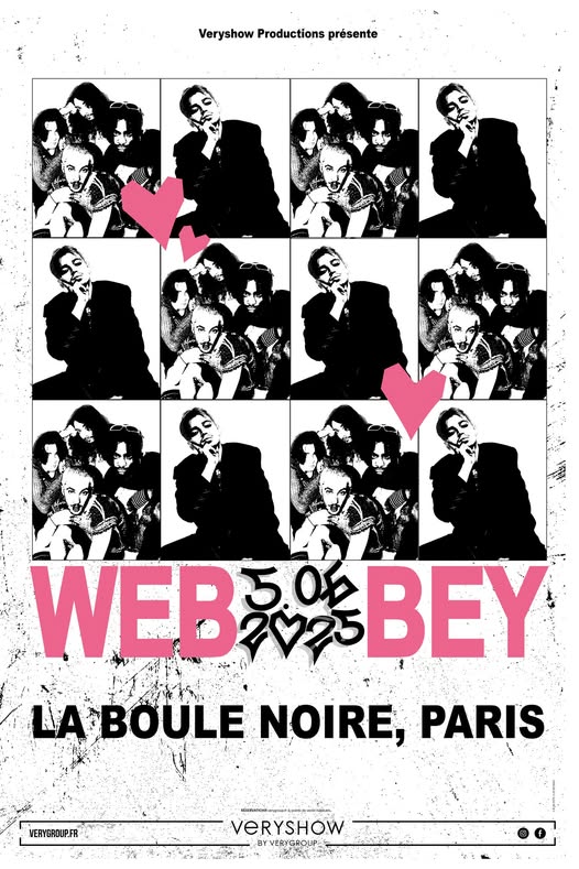 Affiche du concert du groupe WEB et BEY à La Boule Noire, Paris – 5 avril 2025