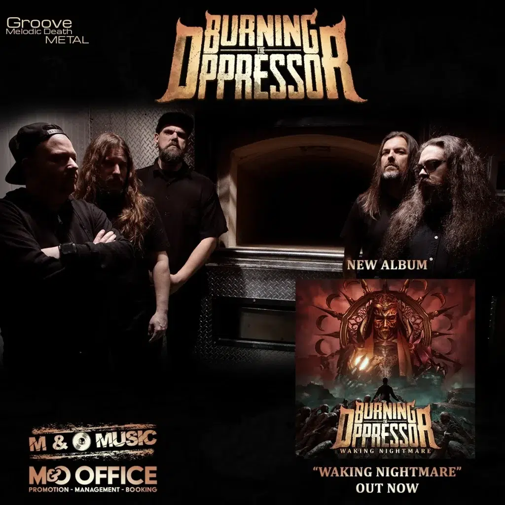 burning_the_oppressor_album_promo Visuel promotionnel de Burning The Oppressor pour l’album Waking Nightmare (2024)