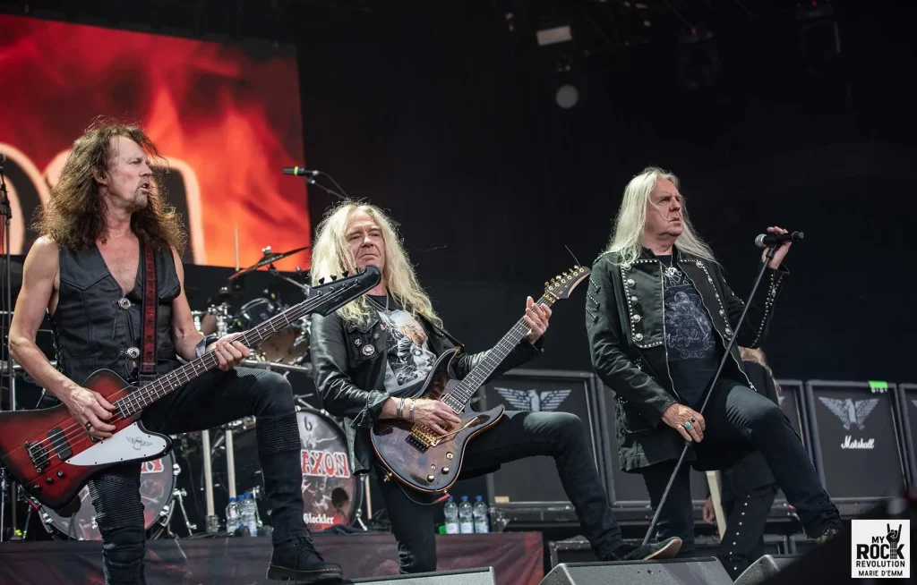 Biff Byford, Doug Scarratt, Nibbs Carter sur la scène du Heavy Week End Jour 1