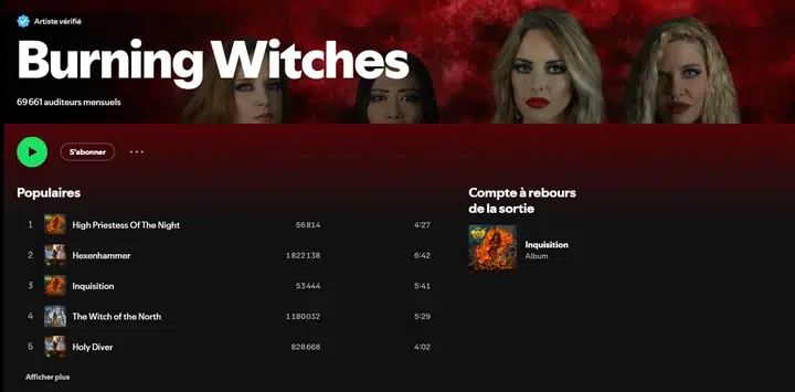 Écouter Burning Witches sur Spotify Écouter Burning Witches sur Spotify