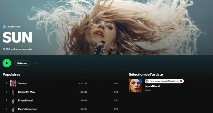 Écouter Sun sur Spotify Écouter Sun sur Spotify