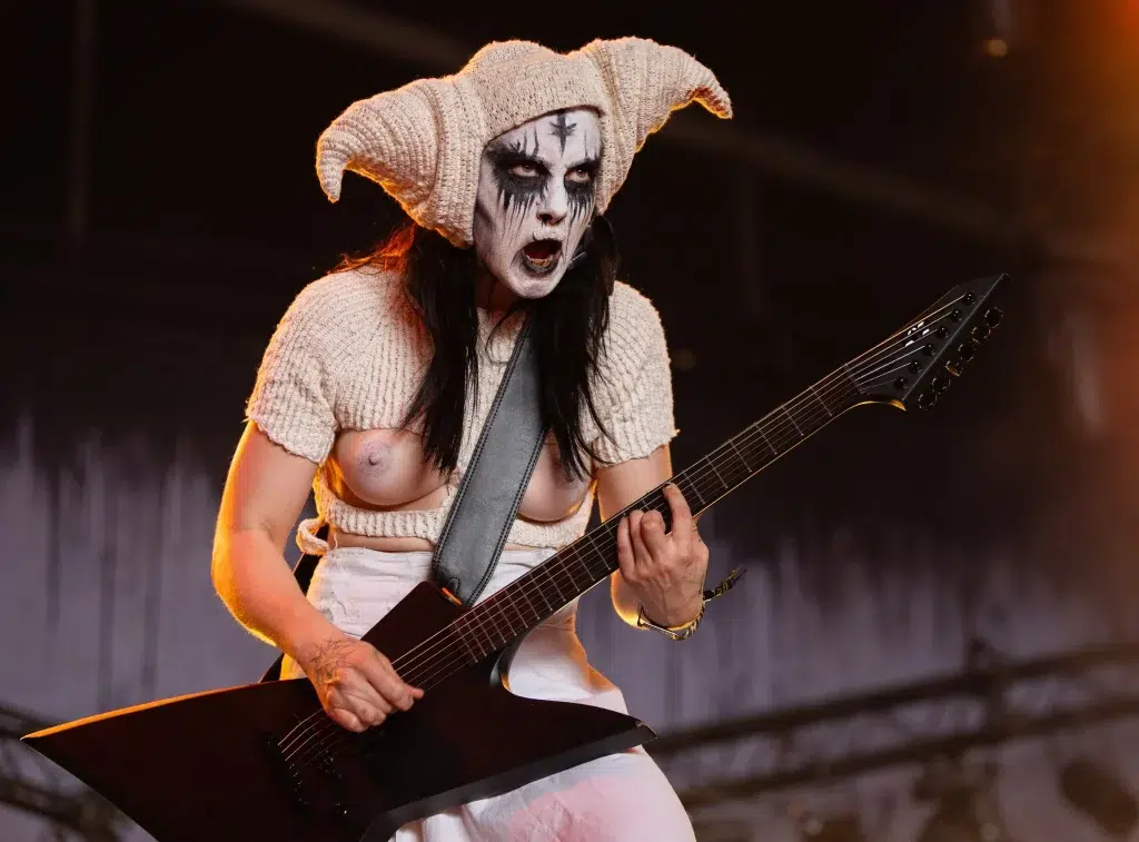 Nikoline Spjelkavik (guitar, vocals) Witch Club Satan