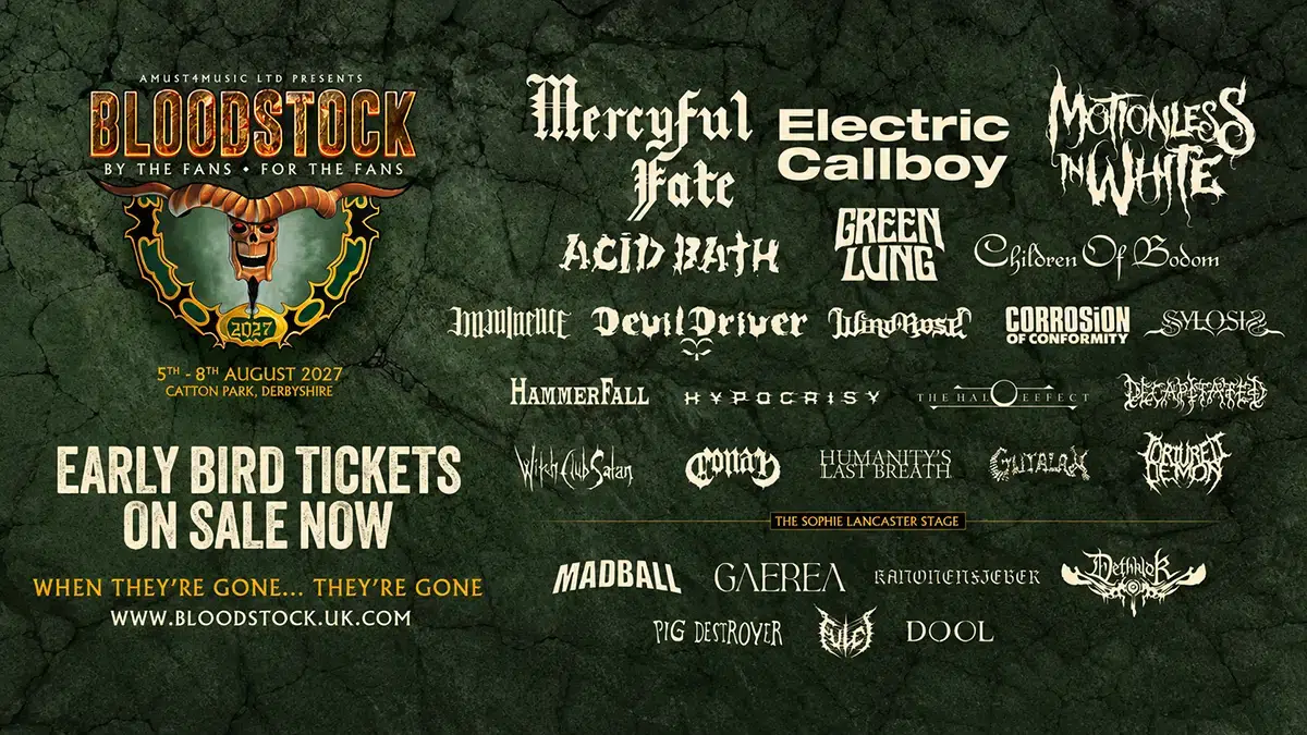 Affiche de la première vague du Bloodstock Open Air 2027