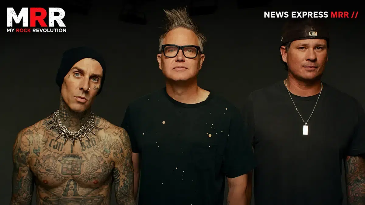 blink-182 avec Travis Barker, Mark Hoppus et Tom DeLonge