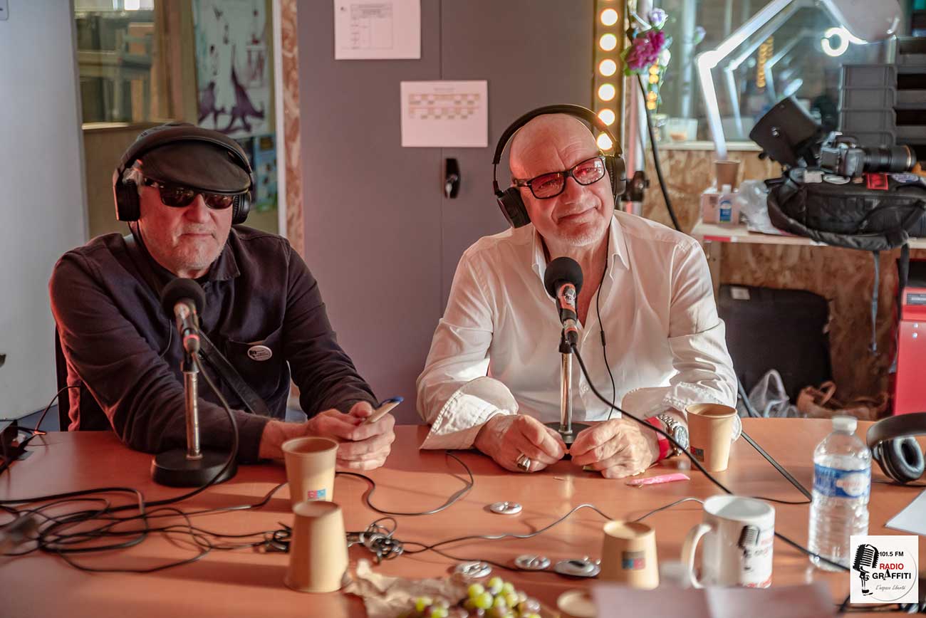 Dennis Greaves et Mark Feltham lors de l’interview avec Radio Graffiti