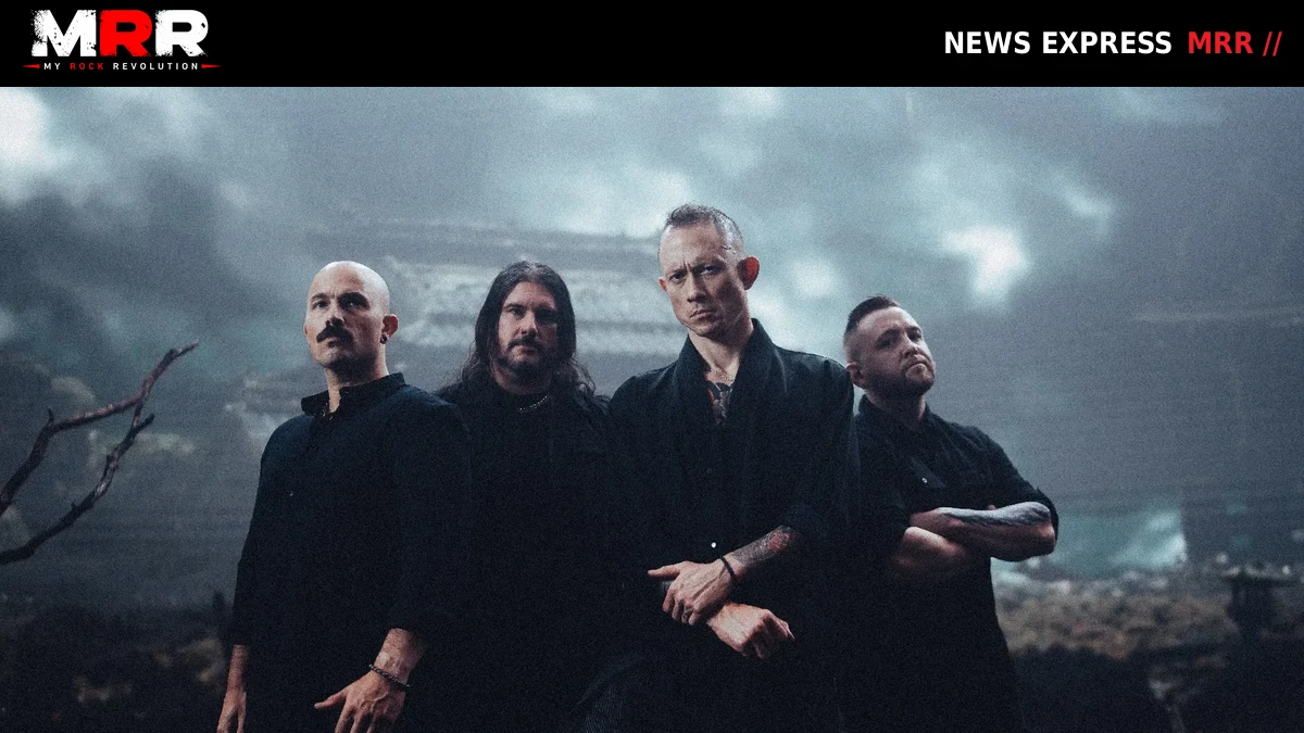 Trivium – photographie du groupe pour l'annonce de Crown In The Grave en 2026